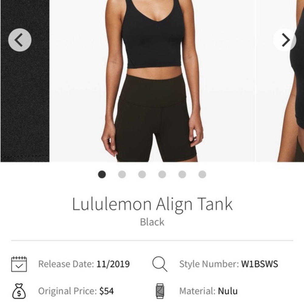 lululemon athletica Align Black Tank Top
